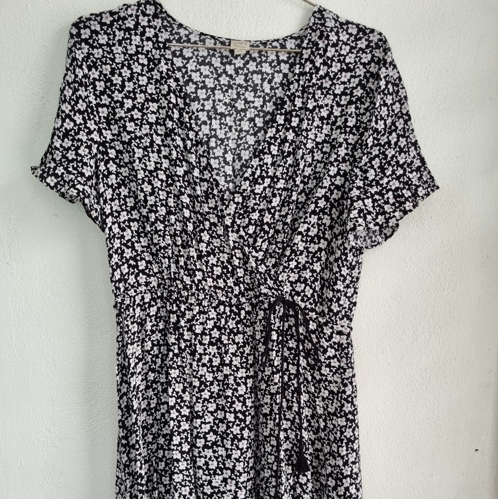 Black Floral Loft Beach Dress